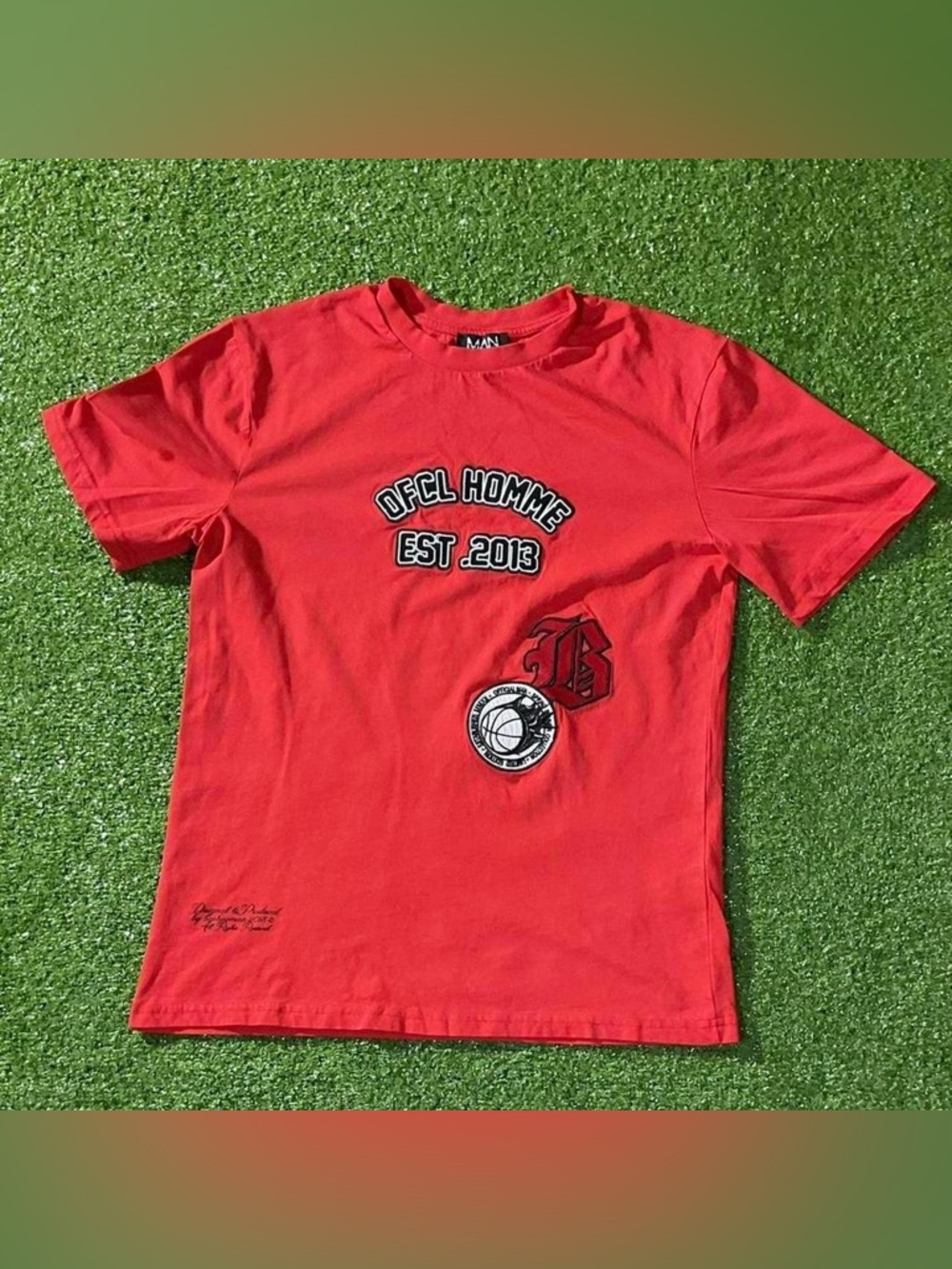 BoohooMan Basketball Red Graphic Tee